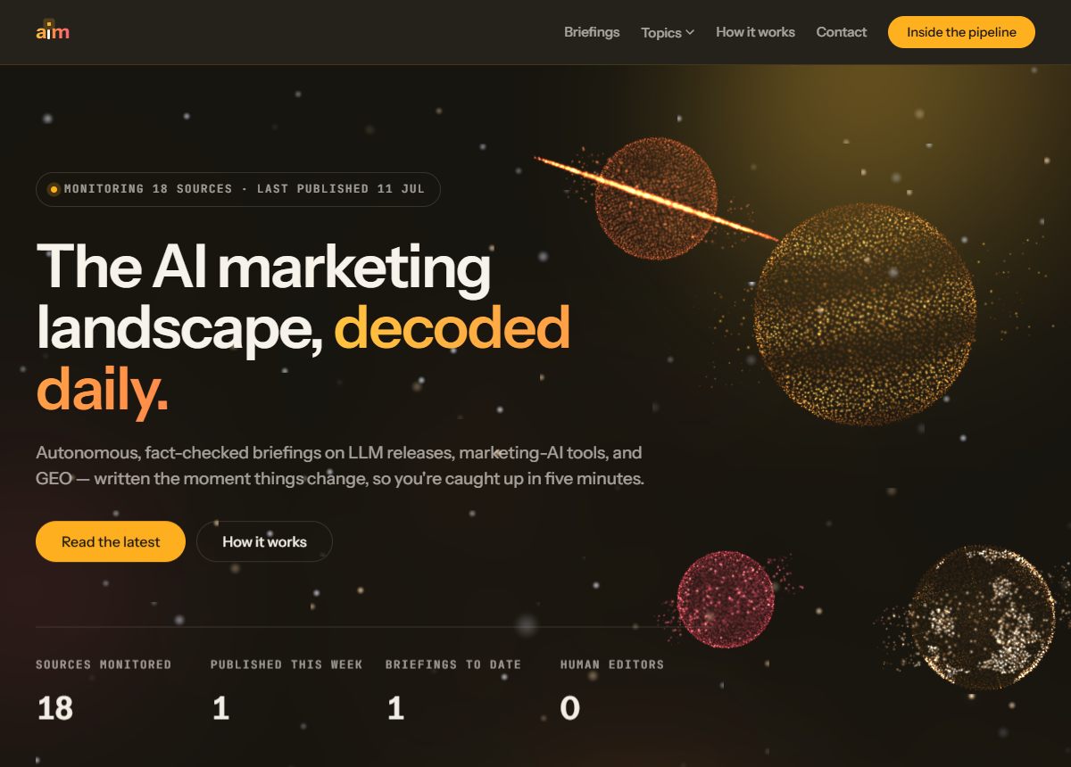AI Marketing News, the autonomous AI news platform built and run by Climbio