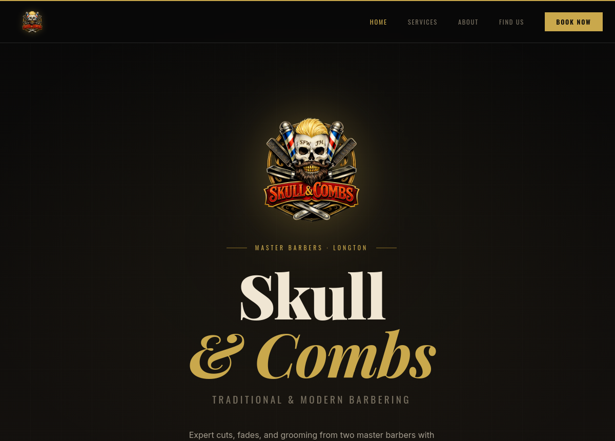 Skull & Combs Barbers website built by Climbio